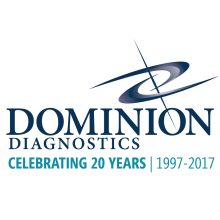 Dominion Diagnostics 20 year logo